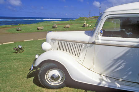 Vintage Automobile by the Ocean in Maui, Hawaiiのeditorial素材