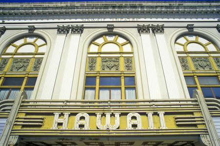 Front of the Hawaii Theater, Honolulu, Hawaiiのeditorial素材