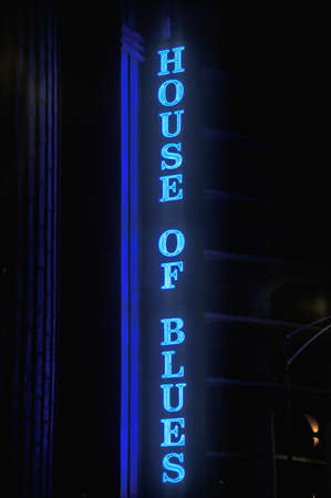House of Blues Neon Sign, Chicago, Illinoisのeditorial素材