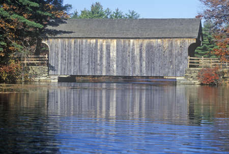 Old Covered Bridge, Sturbridge, Massachusettsのeditorial素材
