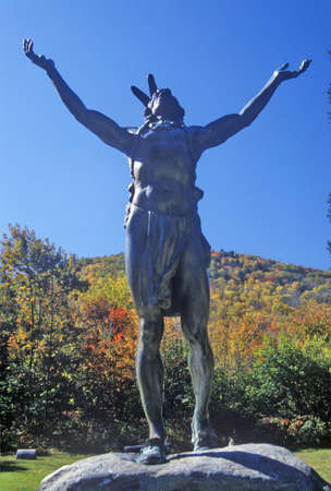 Indian Statue, Mohawk State Park, West Massachusettsのeditorial素材
