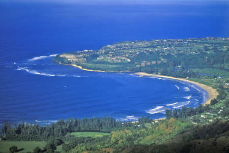 Aerial View of Hanalei Bay, Kauai, Hawaiiのeditorial素材