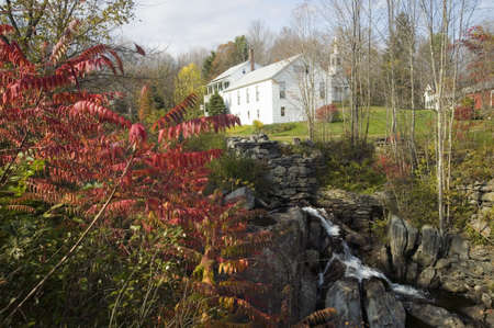Water fall and autumn color near Worthington, Massachusetts, New Englandのeditorial素材