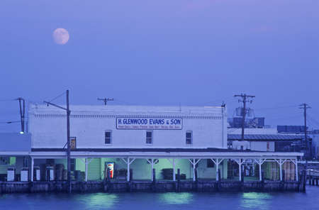 Harbor By Moonlight, Crisfield, Marylandのeditorial素材