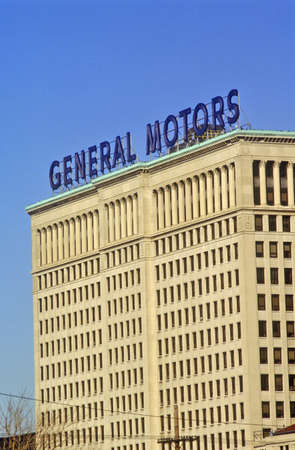 General Motors Headquarters in downtown Detroit, MIのeditorial素材