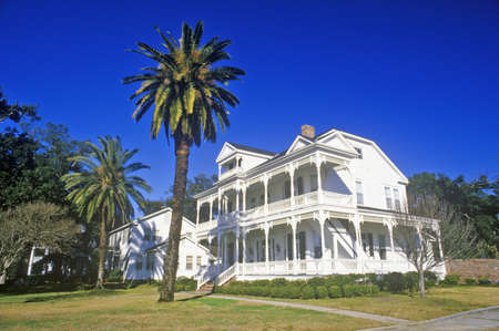 Old Plantation in Biloxi, MS with palm treesのeditorial素材