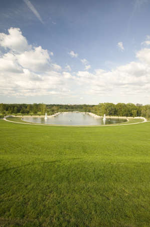 Grand Basin looking from top of Art Hill in Forest Park, St. Louis, Missouriのeditorial素材