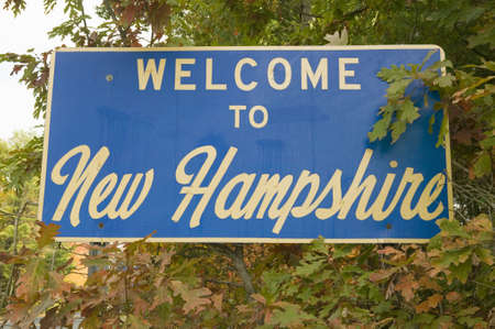 Welcome to New Hampshire state road signのeditorial素材