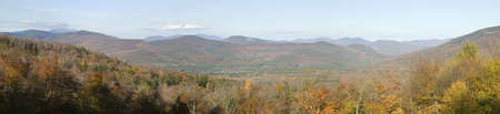 Panoramic view of Crawford Notch State Park in White Mountains of New Hampshire, New Englandのeditorial素材