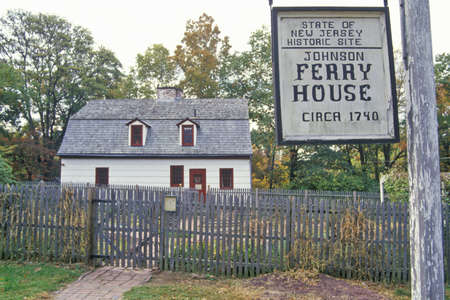 Ferry house in Washington Crossing State Park on Route 29,NJのeditorial素材