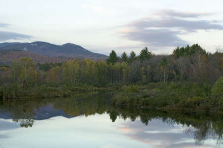 Autumn pond in White Mountains of New Hampshire, New Englandのeditorial素材