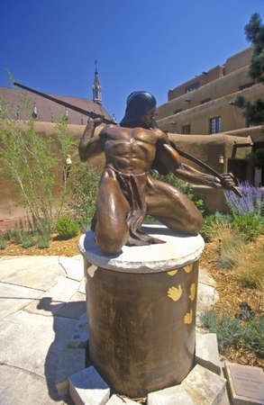 Sculpture of Indian Brave at Inn of Loretto in Santa Fe, NMのeditorial素材