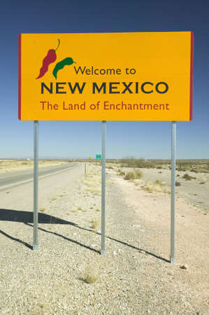 Welcome to New Mexico state sign, "The Land of Enchantment"のeditorial素材