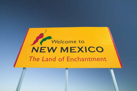 Welcome to New Mexico state sign, "The Land of Enchantment"のeditorial素材