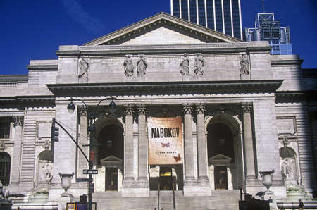 Front entrance to the New York Public Library, New York City, NYのeditorial素材
