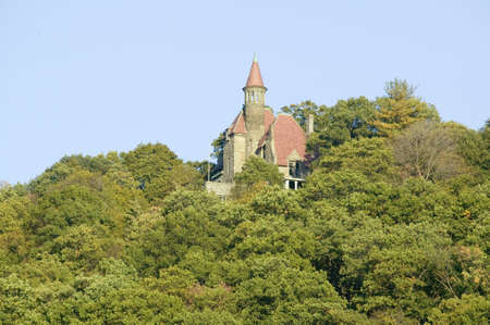 Castle in autumn along scenic Route 9 up the Hudson Valley, north of New York Cityのeditorial素材