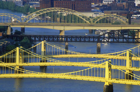 Bridges over the Allegheny River, Pittsburgh, PAのeditorial素材