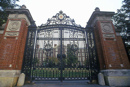 Gates at entrance to Brown University, Providence, RIのeditorial素材