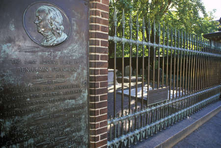 Benjamin Franklin gravesite, Philadelphia, PAのeditorial素材