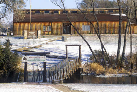 Mitchell Prehistoric Indian Village in Winter snow, SDのeditorial素材