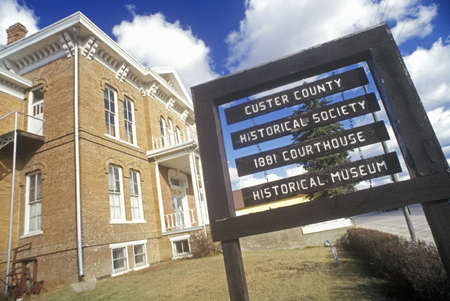 Custer County Historical Society with 1881 Court House in Custer, SDのeditorial素材