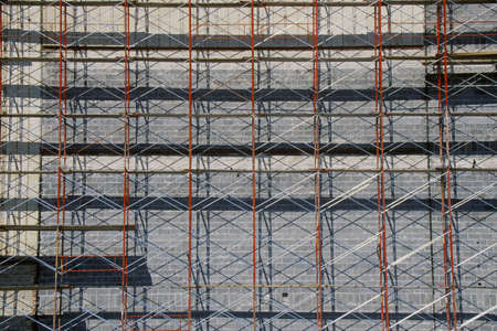 Abstract detail of scaffolding on building renovation, Ft. Worth, TXのeditorial素材