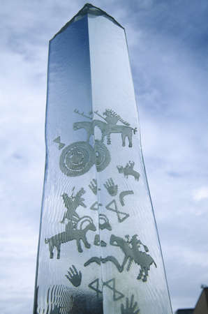 Ice displays with pictographs during 2002 Winter Olympics, Salt Lake City, UTのeditorial素材