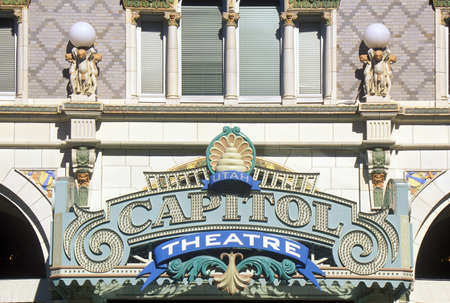 Close up of the sign outside of Capitol Theatre, Salt Lake City, UTのeditorial素材