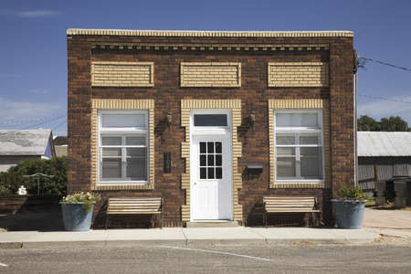 Old-time storefront in Big Springs, Nebraska on the Lincoln Highway, US 30.のeditorial素材