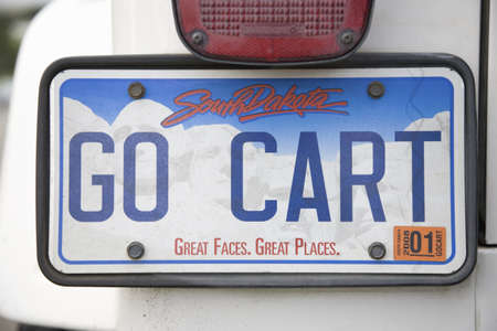 Go Cart custom license plate, South Dakotaのeditorial素材