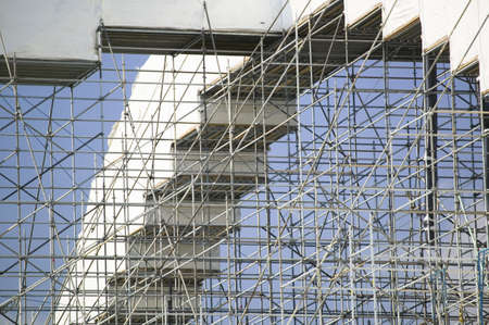Landmark LAX Encounter Theme Restaurant under scaffolding for renovation, Los Angeles International Airport, LA, CAのeditorial素材