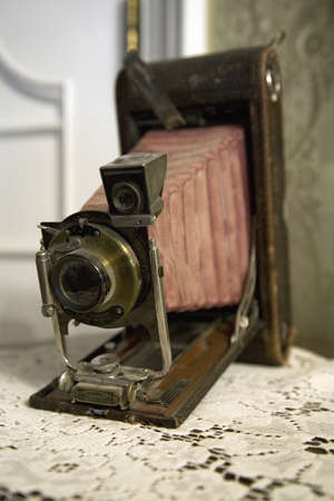 Antique view camera in Redstone Castle, in Redstone Colorado, off Colorado's West Elk Loop Scenic Bywayのeditorial素材