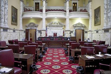 The historic House Chamber of Maryland State House and State Capitol, Annapolis, Marylandのeditorial素材