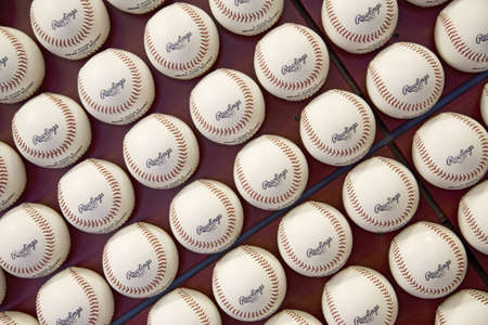 A pattern of Rawlings Major League Baseballs at Citizens Bank Park, Philadelphia, Pennsylvaniaのeditorial素材