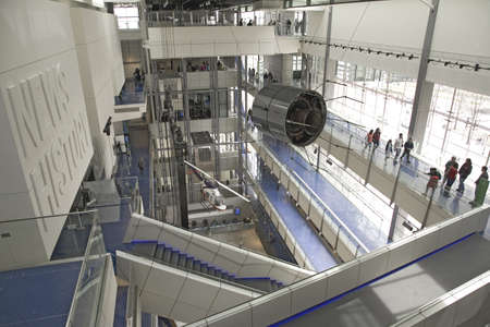 Interior view of front area of Newseum Museum, Washington, D.C.のeditorial素材