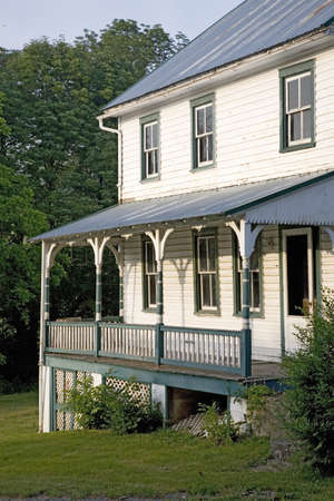 Front porch of older home in Lancaster County, Pennsylvaniaのeditorial素材