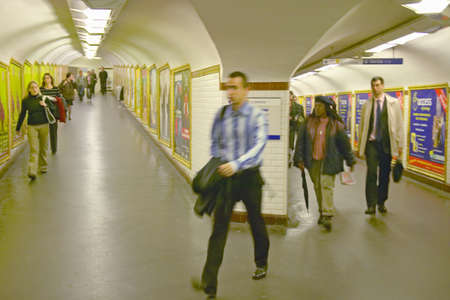 People walking through metro stop, Paris, Franceのeditorial素材