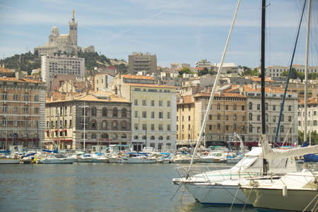 The town, harbor at Marseilles, Franceのeditorial素材