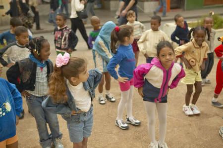 Young Cuban girls exercising in Old Havana, Cubaのeditorial素材
