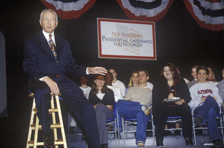 Senator Orrin Hatch addressing the New Hampshire Presidential Candidates Youth Forum, January 2000のeditorial素材