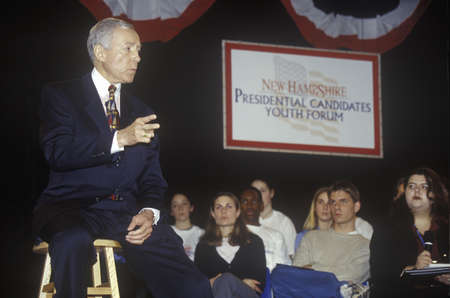 Senator Orrin Hatch addressing the New Hampshire Presidential Candidates Youth Forum, January 2000のeditorial素材