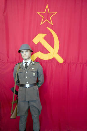 Russian flag and soldier on display at the Ronald Reagan Presidential Library and Museum, Simi Valley, CAのeditorial素材