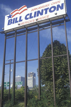 Arkansas' Own - Bill Clinton - America's Choice billboard, 1992 Clinton/Gore campaign in Little Rock, Arkansasのeditorial素材