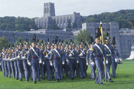Cadets Marching in Formation, West Point Military Academy, West Point, New York
