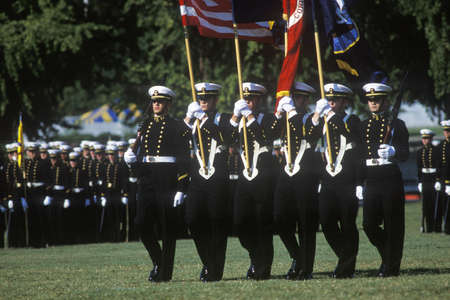 Midshipmen Color Guard, United States Naval Academy, Annapolis, Marylandのeditorial素材