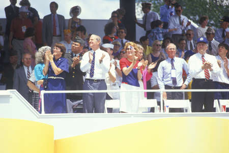 Spectators In Stands, Desert Storm Victory Parade, Washington, D.C.のeditorial素材