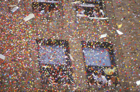 Confetti Falling From Building, Ticker Tape Parade, New York City, New Yorkのeditorial素材