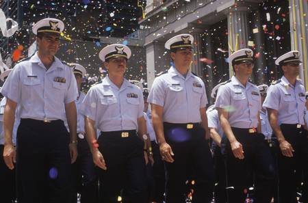 Officers Marching in Ticker Tape Parade, New York City, New Yorkのeditorial素材