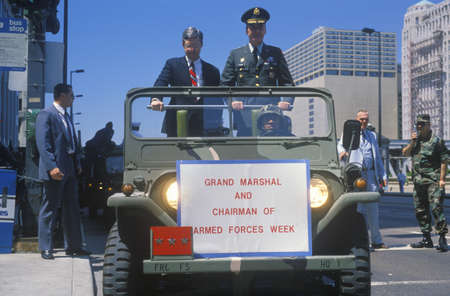 Military Officials in Jeep, United States Army Parade, Chicago, Illinoisのeditorial素材