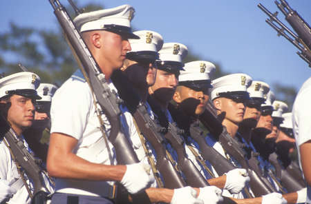 Young Cadets Marching, The Citadel Military College, Charleston, South Carolinaのeditorial素材